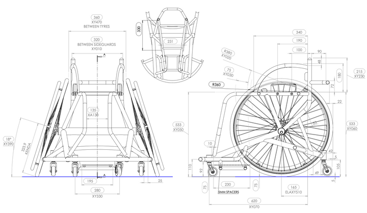 CAD Drawing Specs - RGK ELITE, High Point Chair