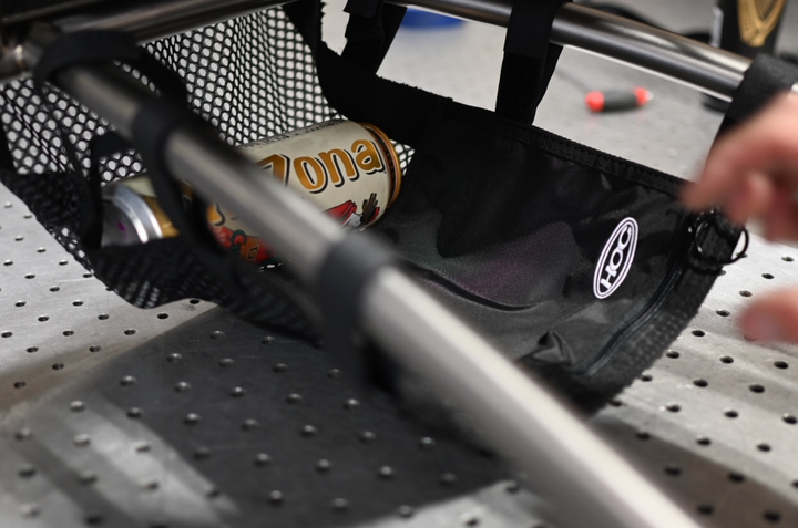 Hands On Concepts "HOC" Under Seat Catch-All Net Bag w/ Zipper Pocket for manual rigid wheelchairs. Best lowest prices online & fastest shipping!