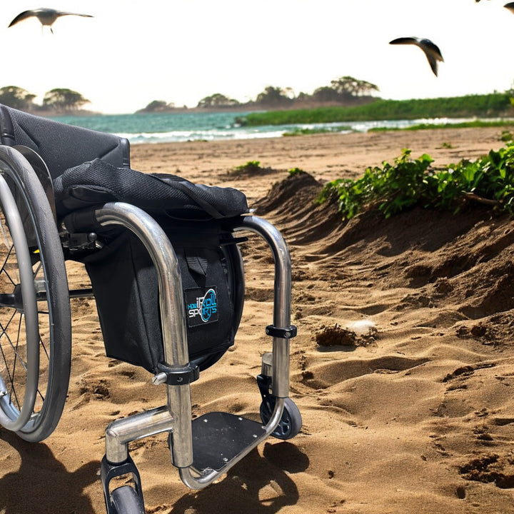 HiRS Under Seat Wheelchair Bag, Small - at Beach