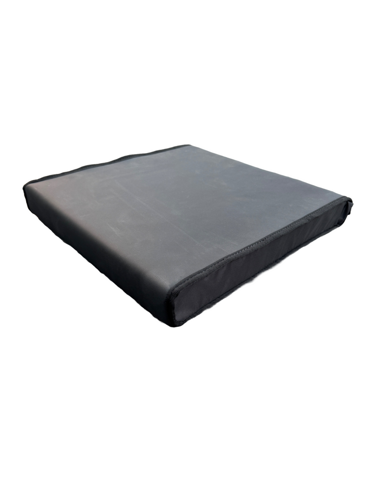 Custom cut replacement wheelchair cushion.