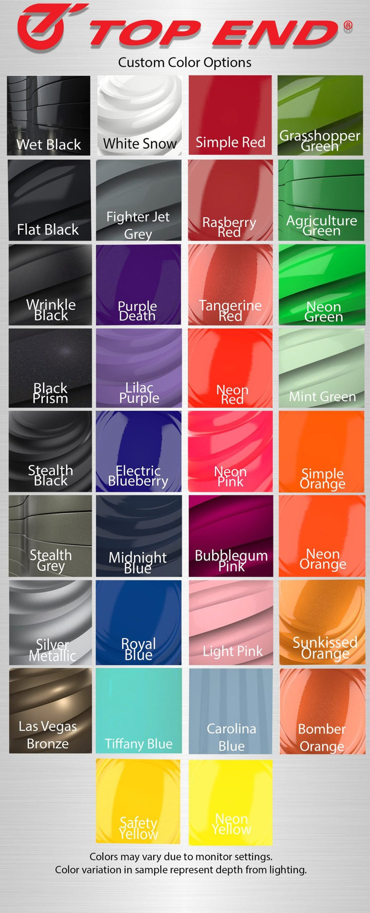 Top End 2023 Color Chart