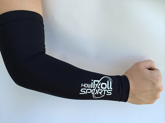 Black compression sleeve with White Logo