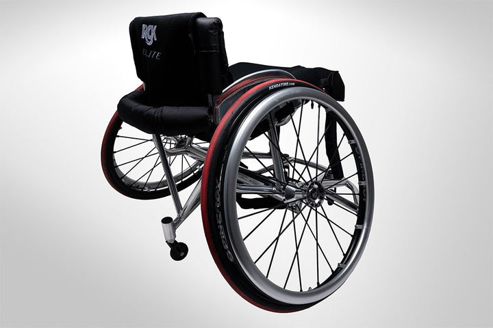 CarboLife - Gekko Sport Handrim - Back angle on RGK Elite basketball wheelchair