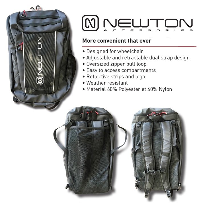Newton Wheelchair Backpack- front:back