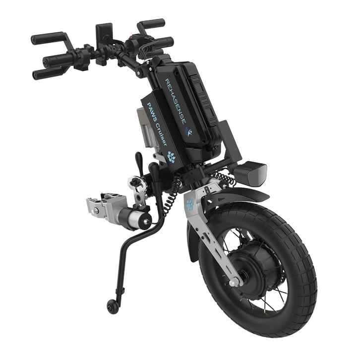 REHASENSE PAWS CRUISER 16" "Quad/Tetra" Wheelchair Power Assist, Quad Handles & Automatic Clamps/Lift,