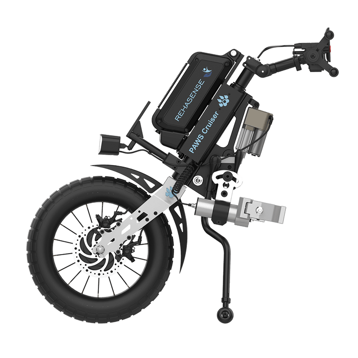REHASENSE PAWS CRUISER 16" "Quad/Tetra" Wheelchair Power Assist, Quad Handles & Automatic Clamps/Lift,