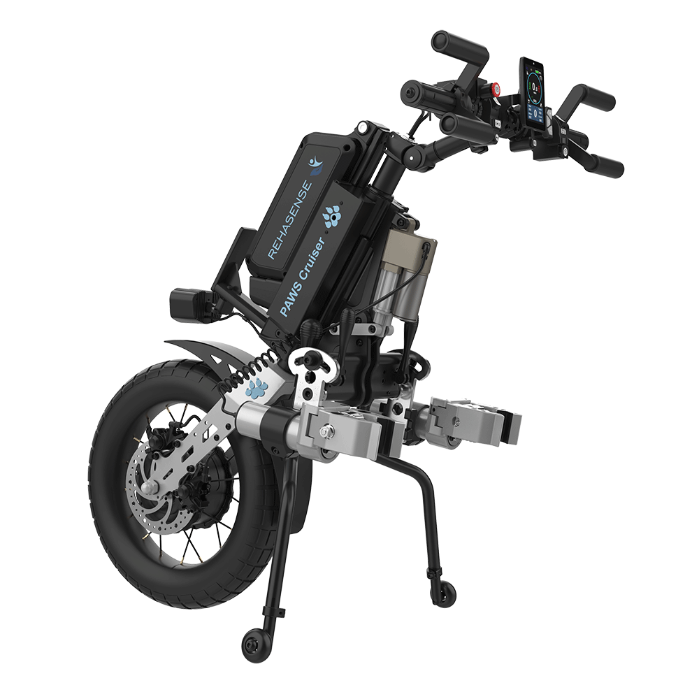 REHASENSE PAWS CRUISER 16" "Quad/Tetra" Wheelchair Power Assist, Quad Handles & Automatic Clamps/Lift,