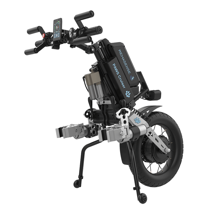 REHASENSE PAWS CRUISER 16" "Quad/Tetra" Wheelchair Power Assist, Quad Handles & Automatic Clamps/Lift,
