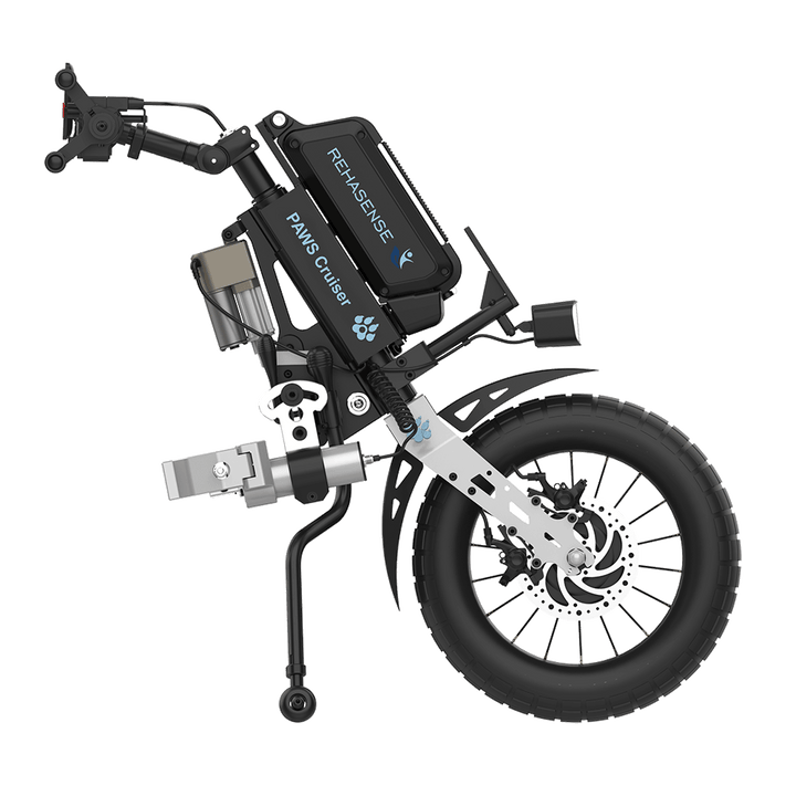 REHASENSE PAWS CRUISER 16" "Quad/Tetra" Wheelchair Power Assist, Quad Handles & Automatic Clamps/Lift,
