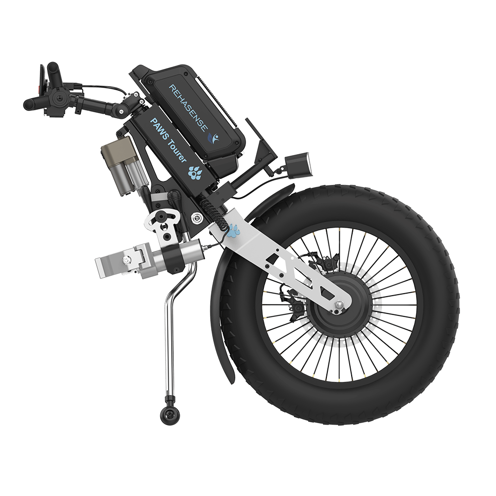 REHASENSE PAWS TOURER 20" "Quad/Tetra" Wheelchair Power Assist, Quad Handles & Automatic Clamps/Lift,