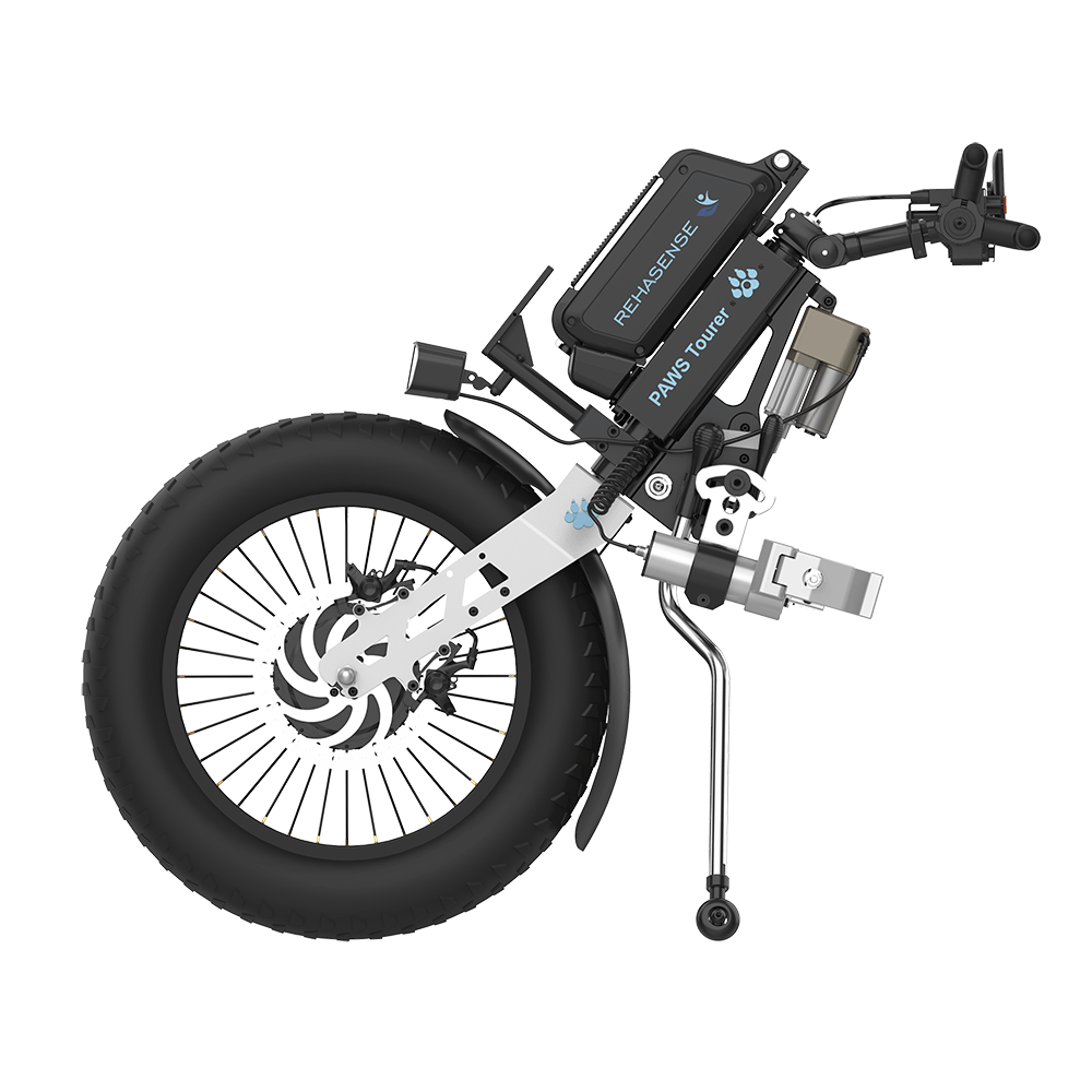 REHASENSE PAWS TOURER 20" "Quad/Tetra" Wheelchair Power Assist, Quad Handles & Automatic Clamps/Lift,