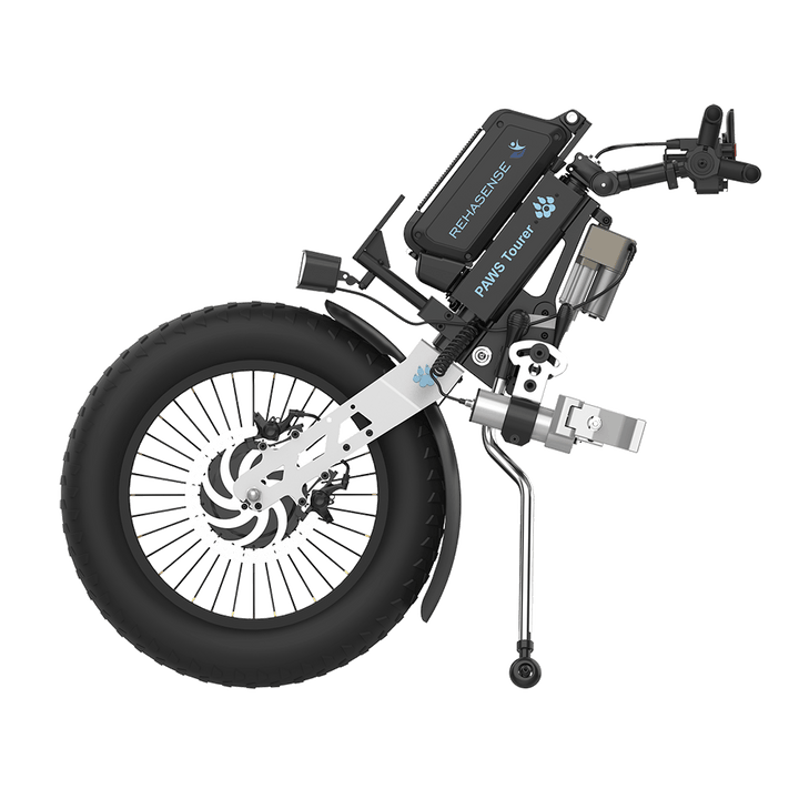 REHASENSE PAWS TOURER 20" "Quad/Tetra" Wheelchair Power Assist, Quad Handles & Automatic Clamps/Lift,