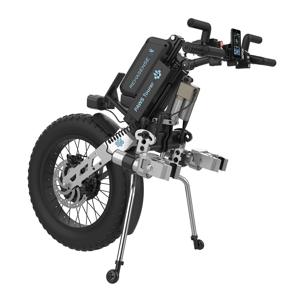REHASENSE PAWS TOURER 20" "Quad/Tetra" Wheelchair Power Assist, Quad Handles & Automatic Clamps/Lift,