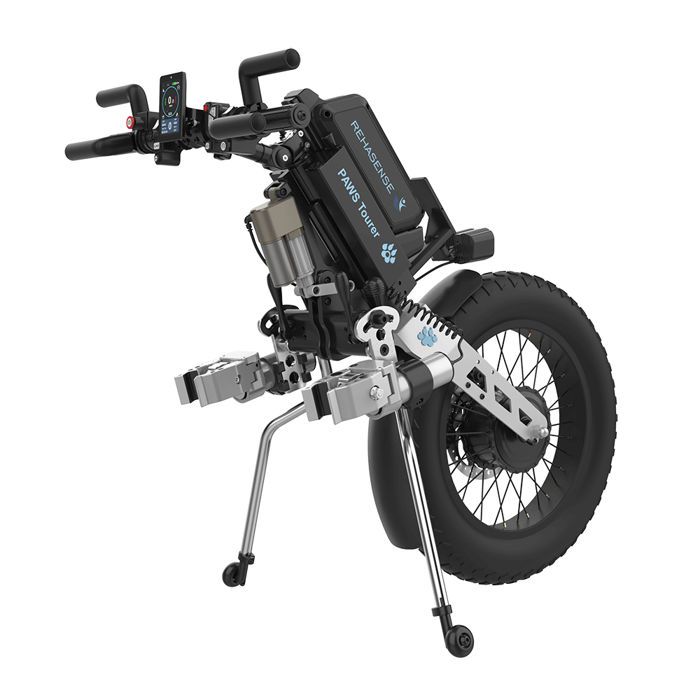 REHASENSE PAWS TOURER 20" "Quad/Tetra" Wheelchair Power Assist, Quad Handles & Automatic Clamps/Lift,