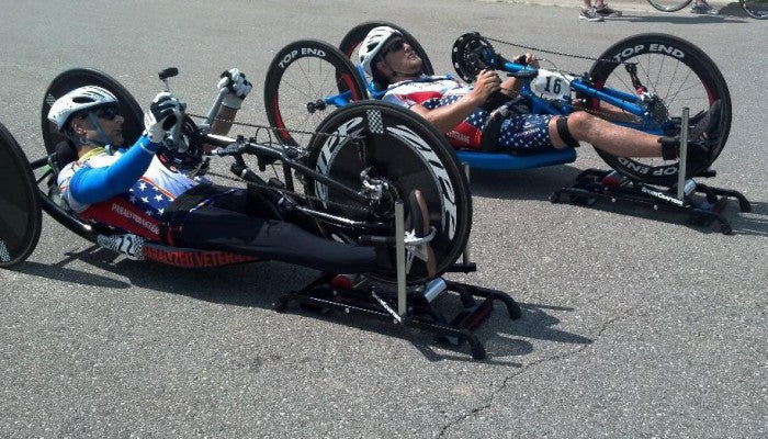 Paratriathlon handcycle trainer