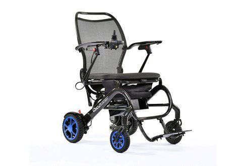 Buy the new Quickie Q50 R Carbon ultra-light weight foldable portable powerchair. Only at How I Roll Sports for lowest best price online!