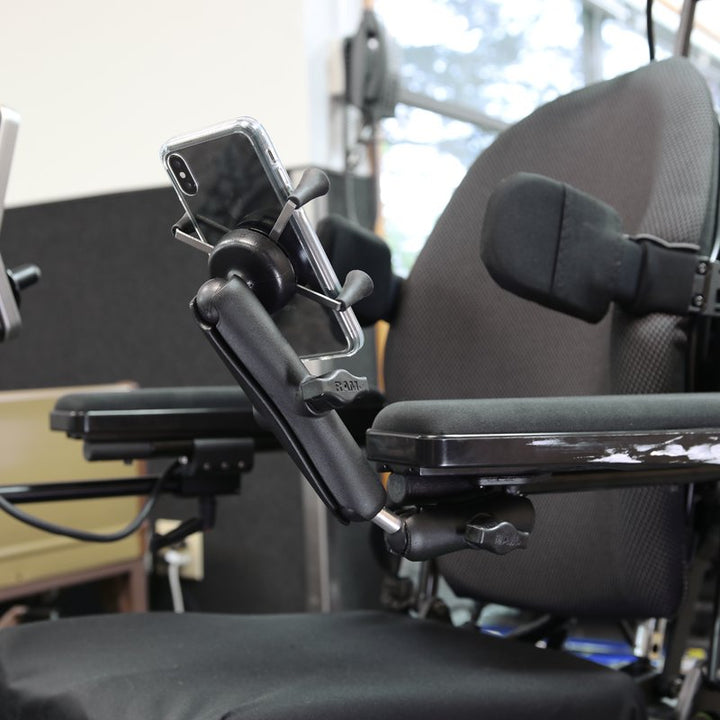 RAM X-Grip Phone Mount- Power Wheelchair - Side view