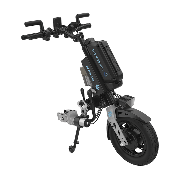 REHASENSE PAWS CITY 14" "Quad/Tetra" Wheelchair Power Assist, Quad Handles & Automatic Clamps/Lift,