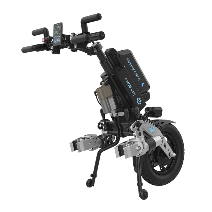 REHASENSE PAWS CITY 14" "Quad/Tetra" Wheelchair Power Assist, Quad Handles & Automatic Clamps/Lift,