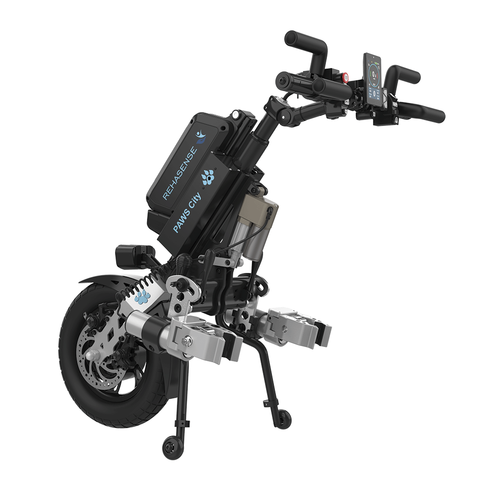 REHASENSE PAWS CITY 14" "Quad/Tetra" Wheelchair Power Assist, Quad Handles & Automatic Clamps/Lift,