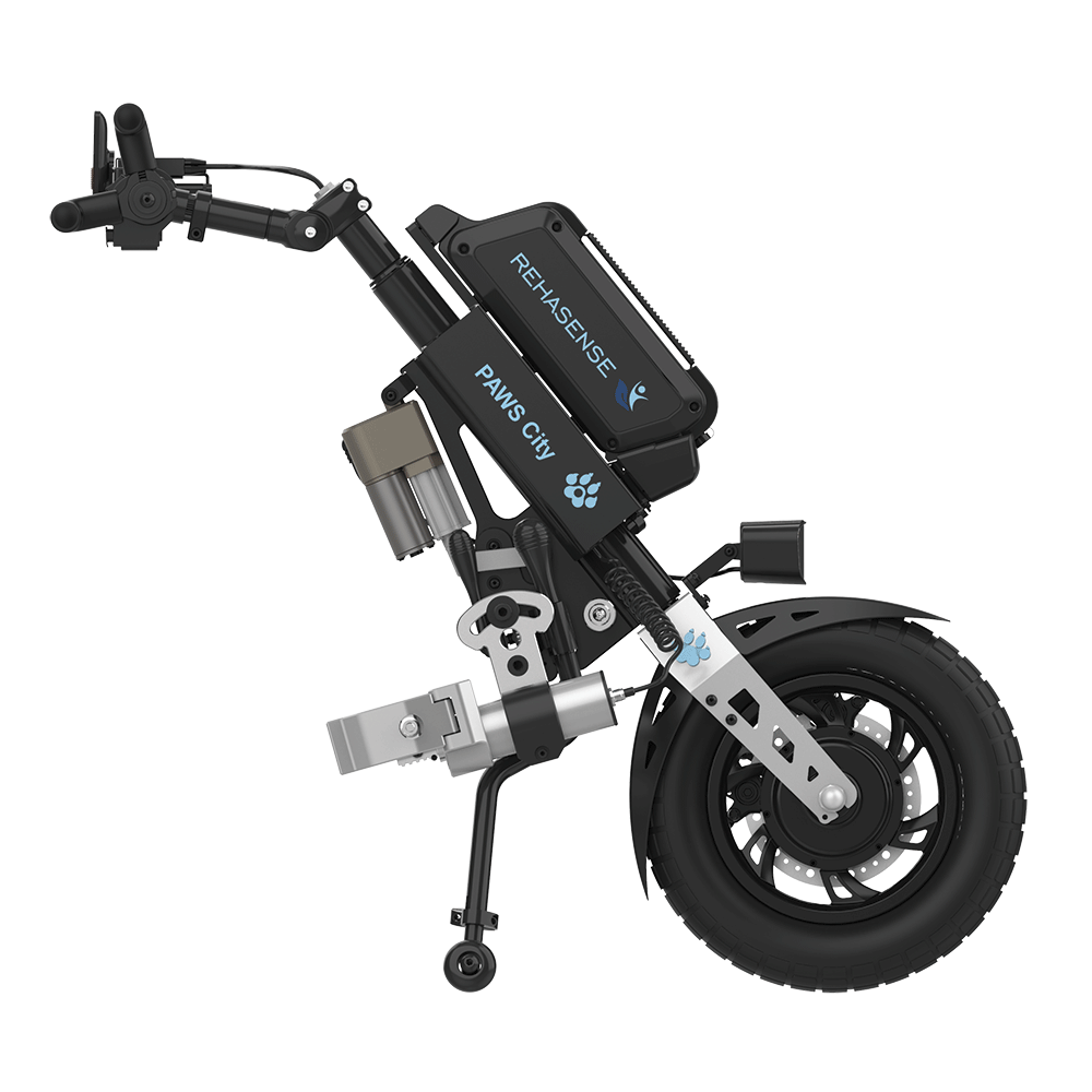 REHASENSE PAWS CITY 14" "Quad/Tetra" Wheelchair Power Assist, Quad Handles & Automatic Clamps/Lift,