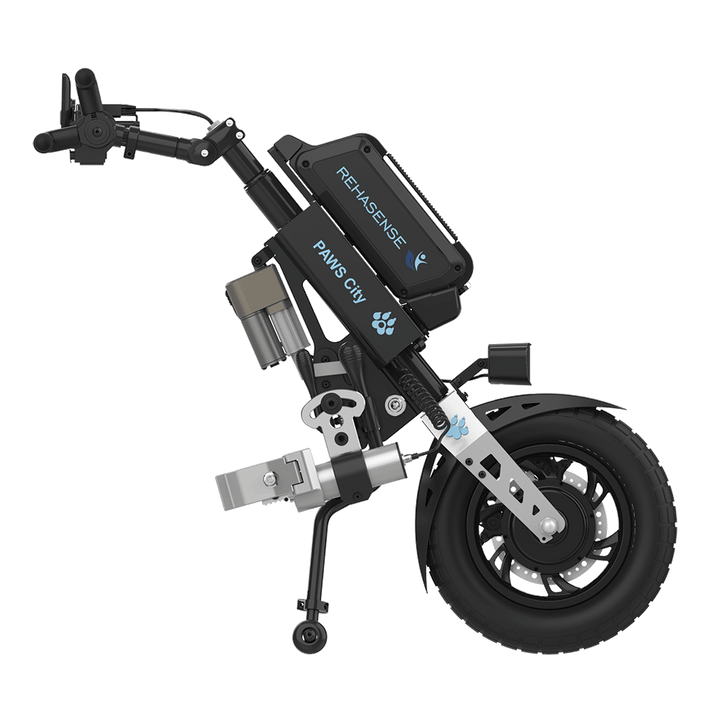 REHASENSE PAWS CITY 14" "Quad/Tetra" Wheelchair Power Assist, Quad Handles & Automatic Clamps/Lift,