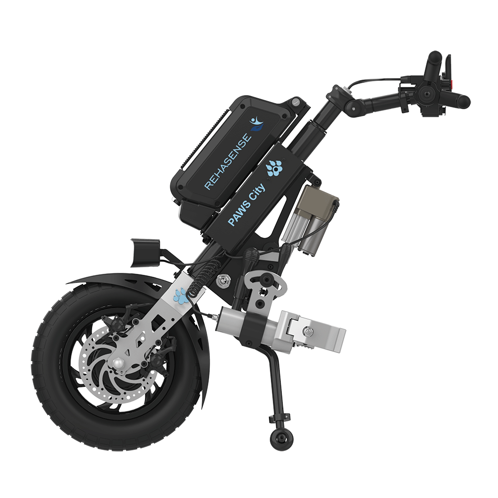 REHASENSE PAWS CITY 14" "Quad/Tetra" Wheelchair Power Assist, Quad Handles & Automatic Clamps/Lift,