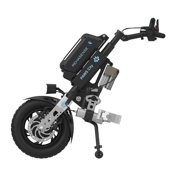 REHASENSE PAWS CITY 14" "Quad/Tetra" Wheelchair Power Assist, Quad Handles & Automatic Clamps/Lift,