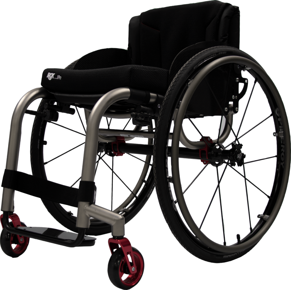 RGK Octane titanium wheelchair. Custom build and measure. Sold in USA for lowest best prices online, only at How iRoll Sports!