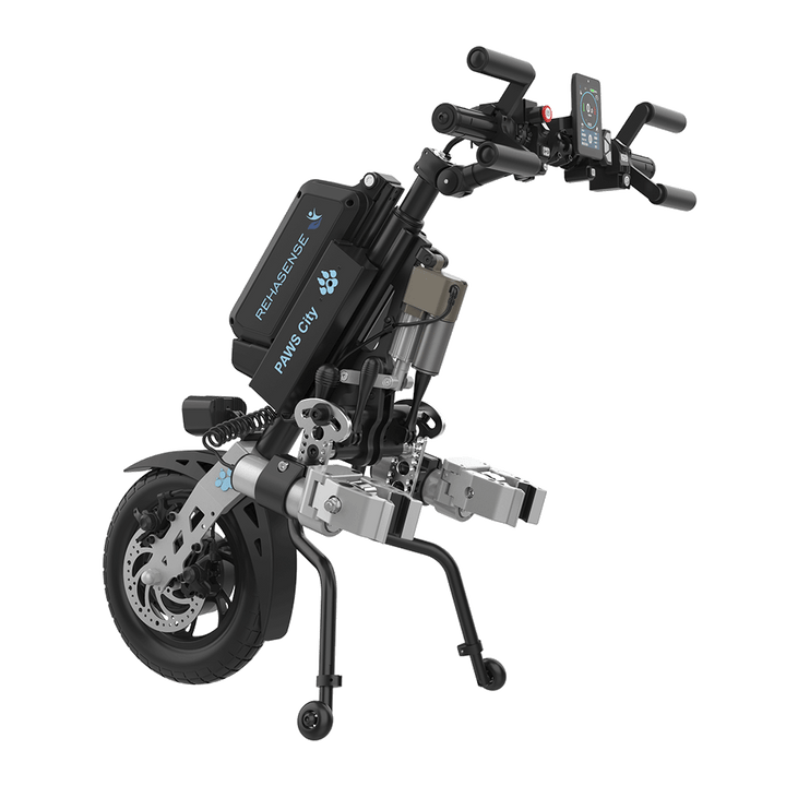 REHASENSE PAWS CITY 12" "Quad/Tetra" Wheelchair Power Assist, Quad/Tetra Handles & Automatic Clamps/Lift
