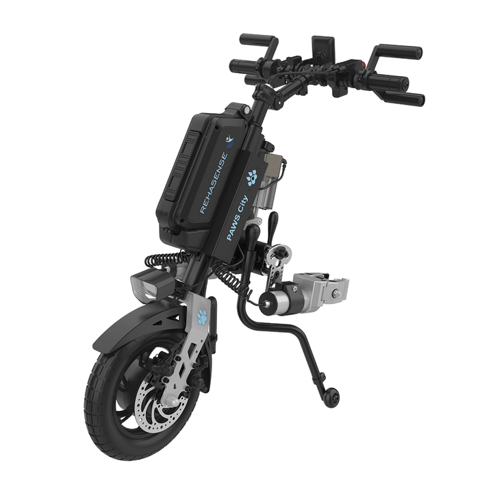REHASENSE PAWS CITY 12" "Quad/Tetra" Wheelchair Power Assist, Quad/Tetra Handles & Automatic Clamps/Lift