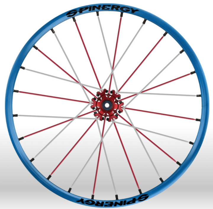 Spinergy Blue rim red hub