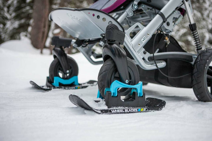Wheel Blades XL - Stroller Skis Installed