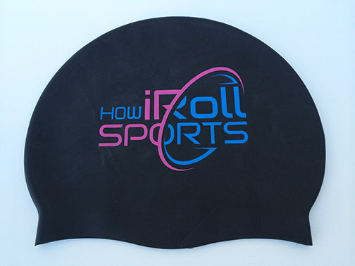 Hot Pink & Blue How iRoll Sports Swim Cap