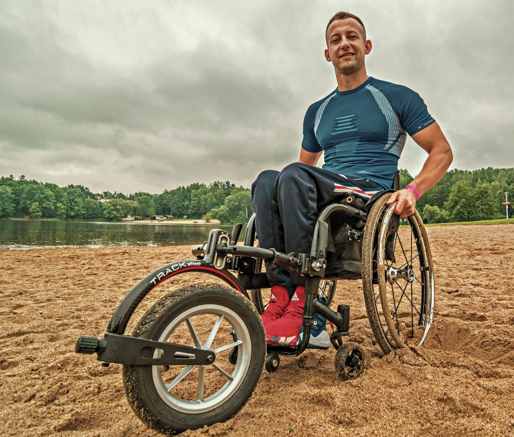 Rehasense "Track Wheel" Aluminum Wheelchair Attachment, Choose Color